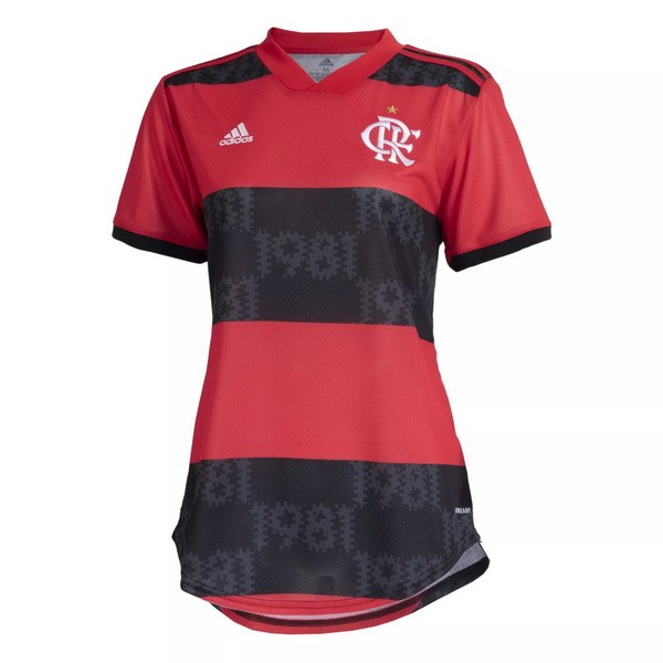 Trikot Flamengo Heim Damen 2021-22 Rote Schwarz Fussballtrikots Günstig